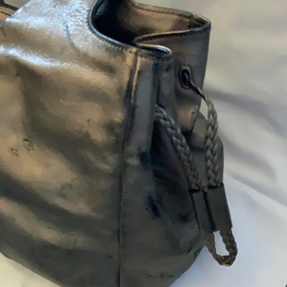 Salvatore Ferragamo Top Handle Handbag in Metallic Silver Leather (12.5"x9.44") - Picture 6 of 16